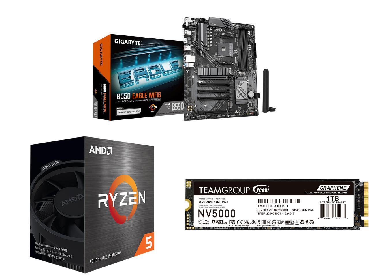 Amd Cpu Ryzen 5 - GIGABYTE B550 EAGLE WIFI6 Motherboard, AMD