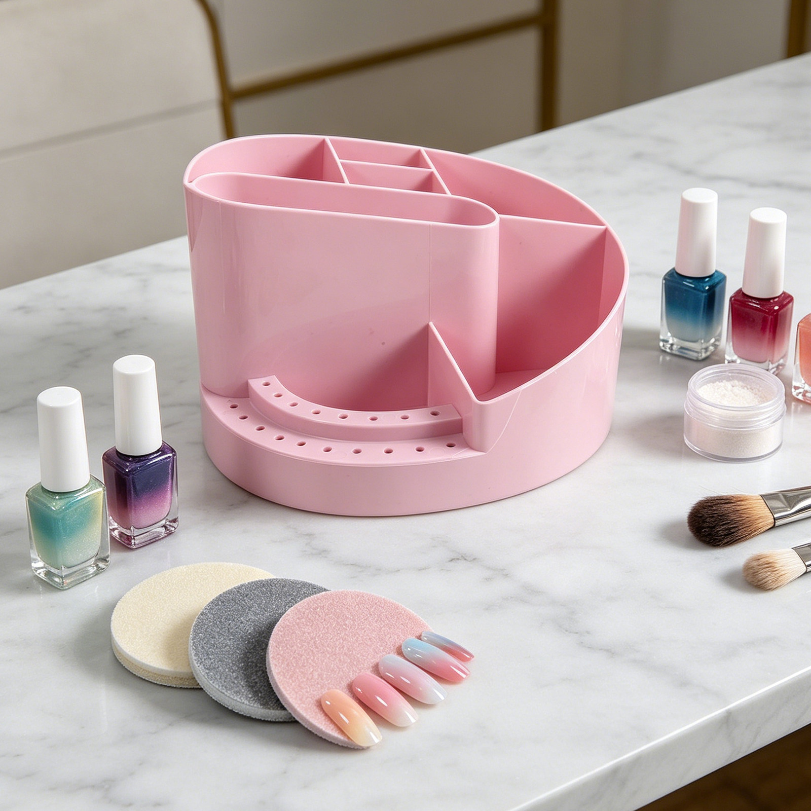 Tech Accessories For Desk - Nail Organizer Storage Box 7 Compartments