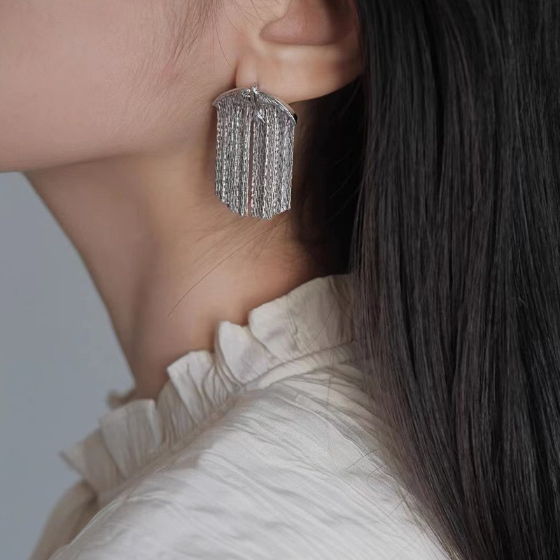 Tech Accessories Dropshipping - Silver Color Stud Drop Earrings For