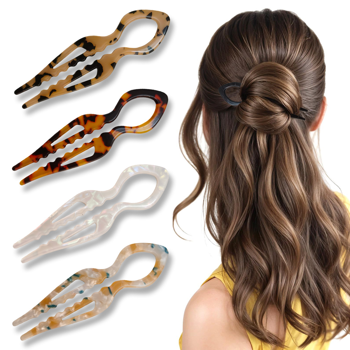U-Shaped Hair Sticks Tortoises - Tech Accessories Women ulasan dan harga