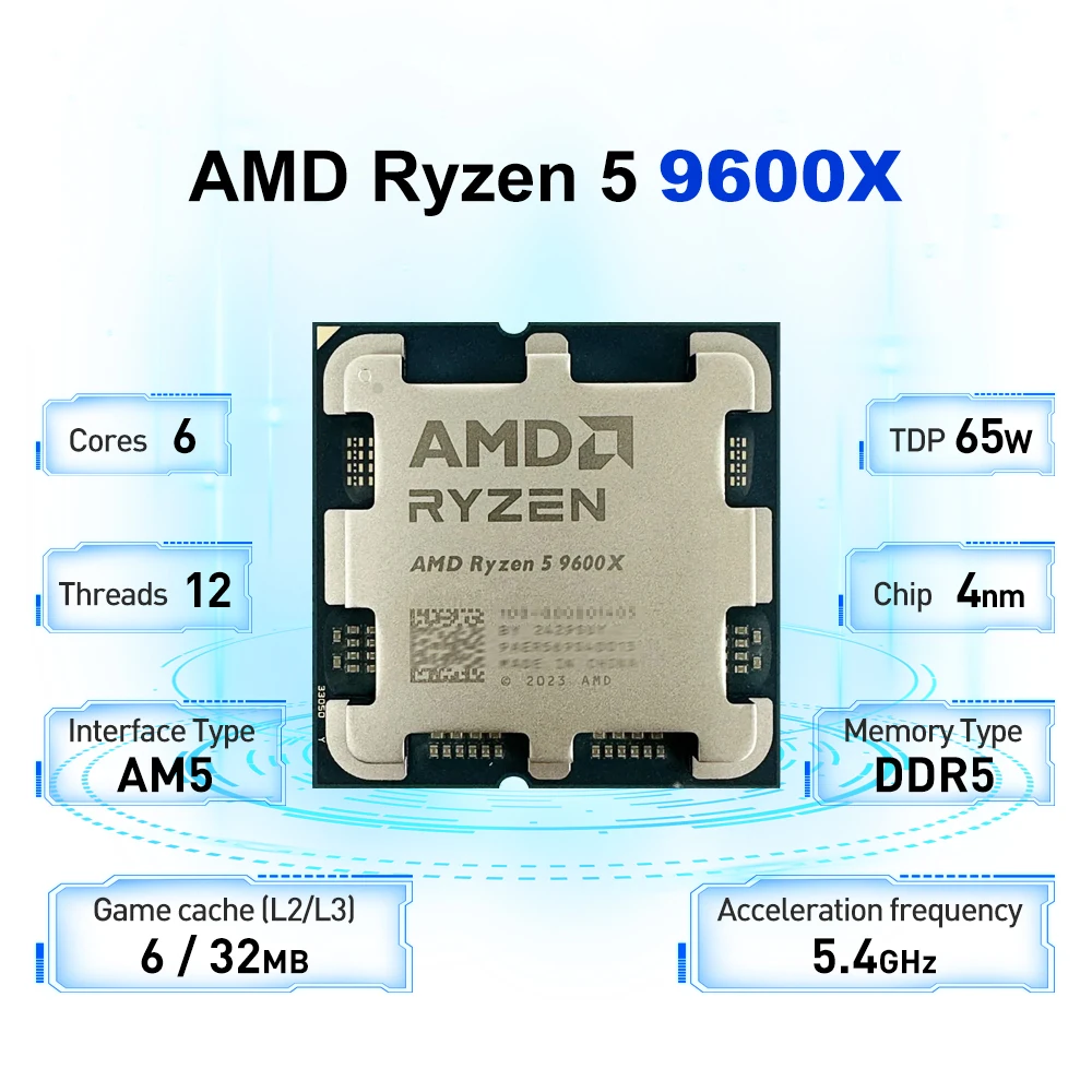 AMD Ryzen 5 9600X L3=32M 5.4GH - Amd Cpu Ryzen 5 ulasan dan harga