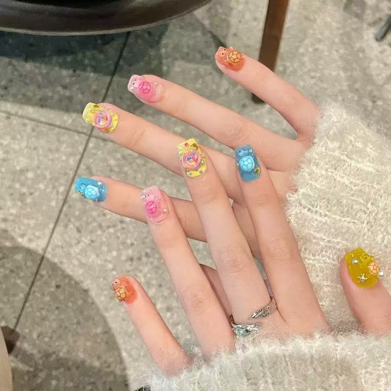 100 Mini Colorful Turtle Resin - Nail Tech Accessories ulasan dan harga
