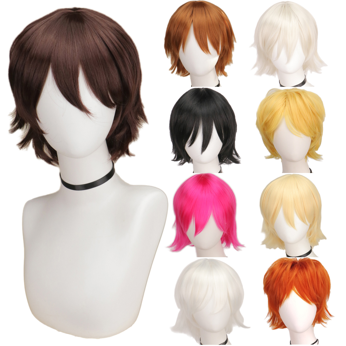 QQXCAIW Male Wig Black White P - Tech Accessories For Men ulasan dan harga
