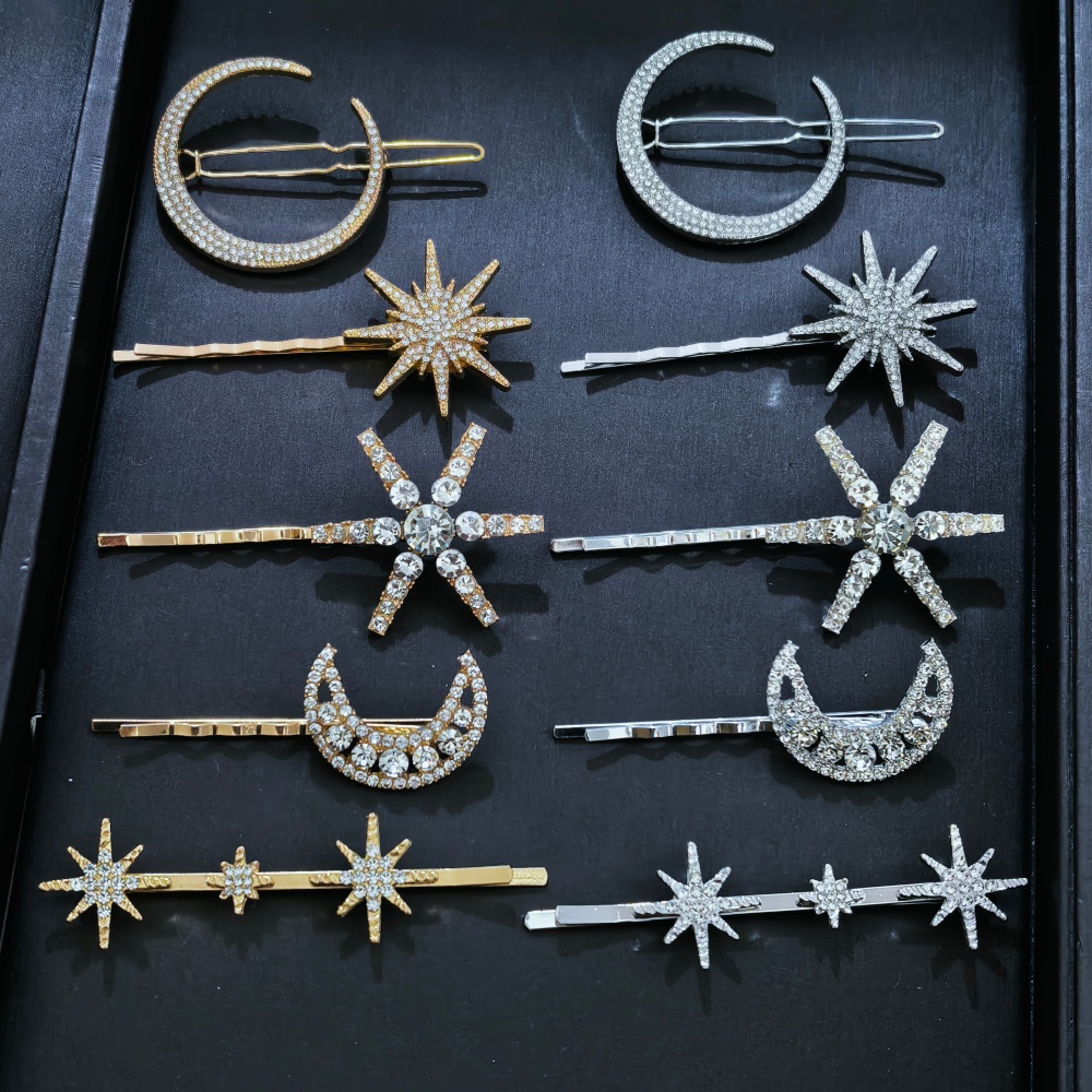 3/4 pcs set Crystal Star Hairp - Tech Accessories Women ulasan dan harga