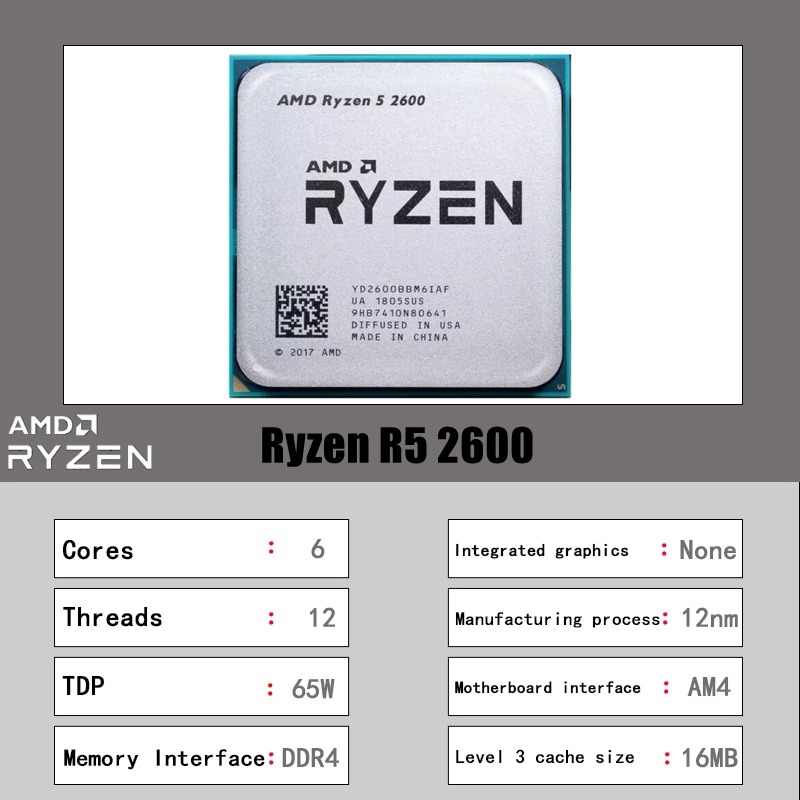 AMD Ryzen 5 2600 R5 2600 CPU U - Amd Cpu Ryzen 5 ulasan dan harga