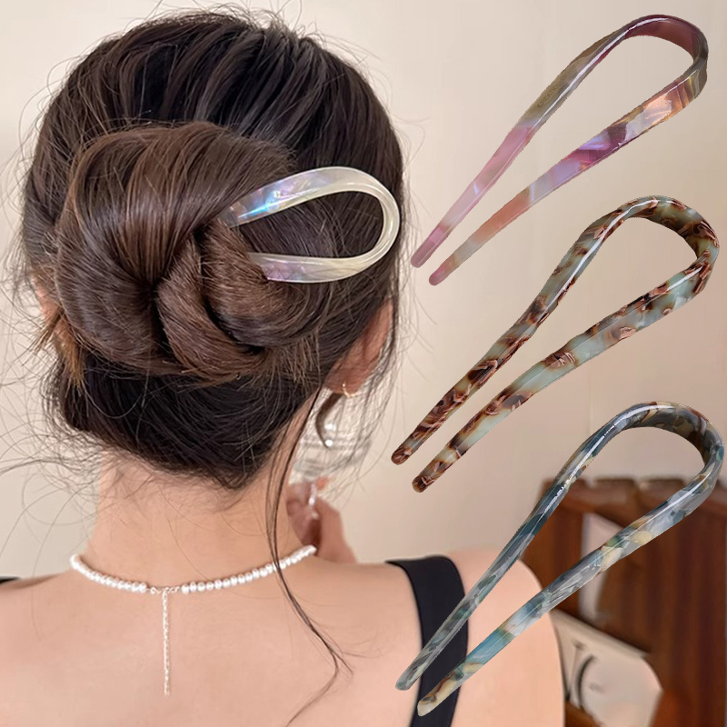 U-Shaped Hair Sticks Acetate A - Tech Accessories Women ulasan dan harga