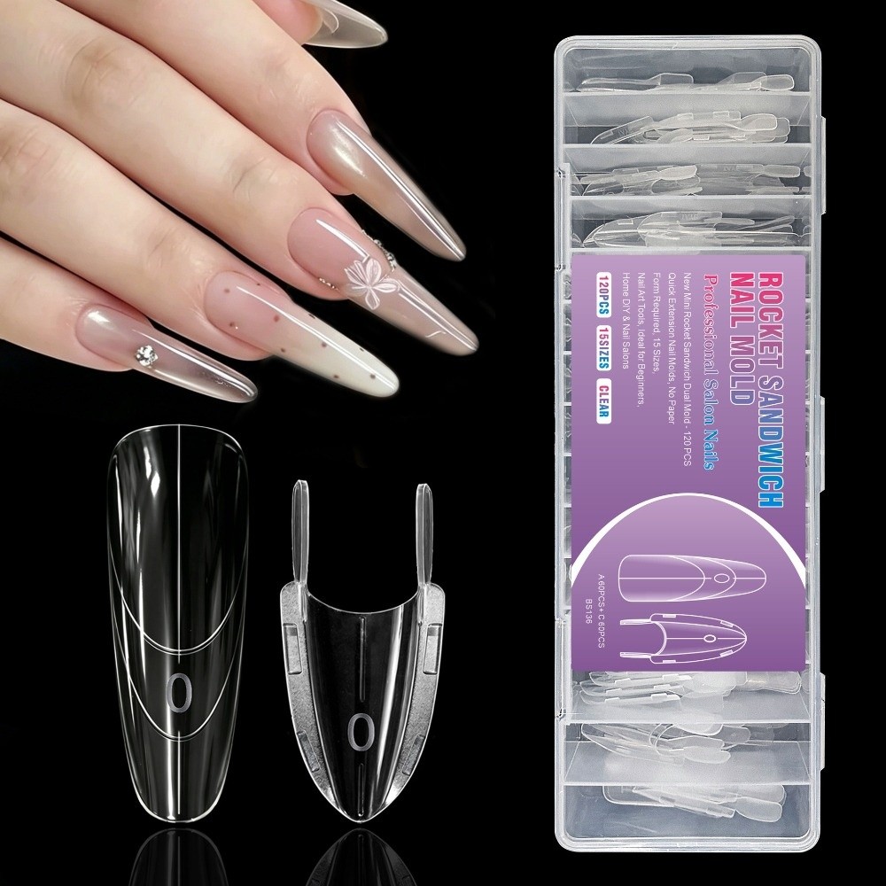 120pcs Rocket Shape Sandwich D - Nail Tech Accessories ulasan dan harga