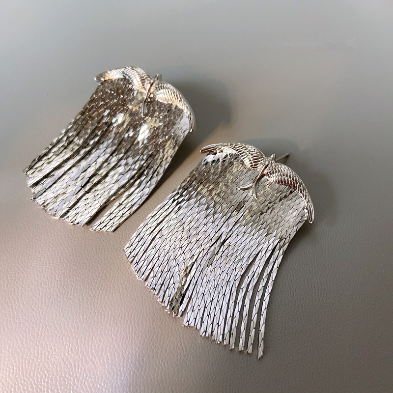 Silver Color Stud Drop Earring - Tech Accessories Dropshipping ulasan dan harga