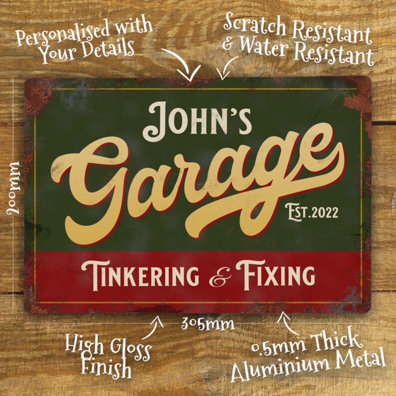 Custom Personalised Garage Met - Tech Accessories ulasan dan harga