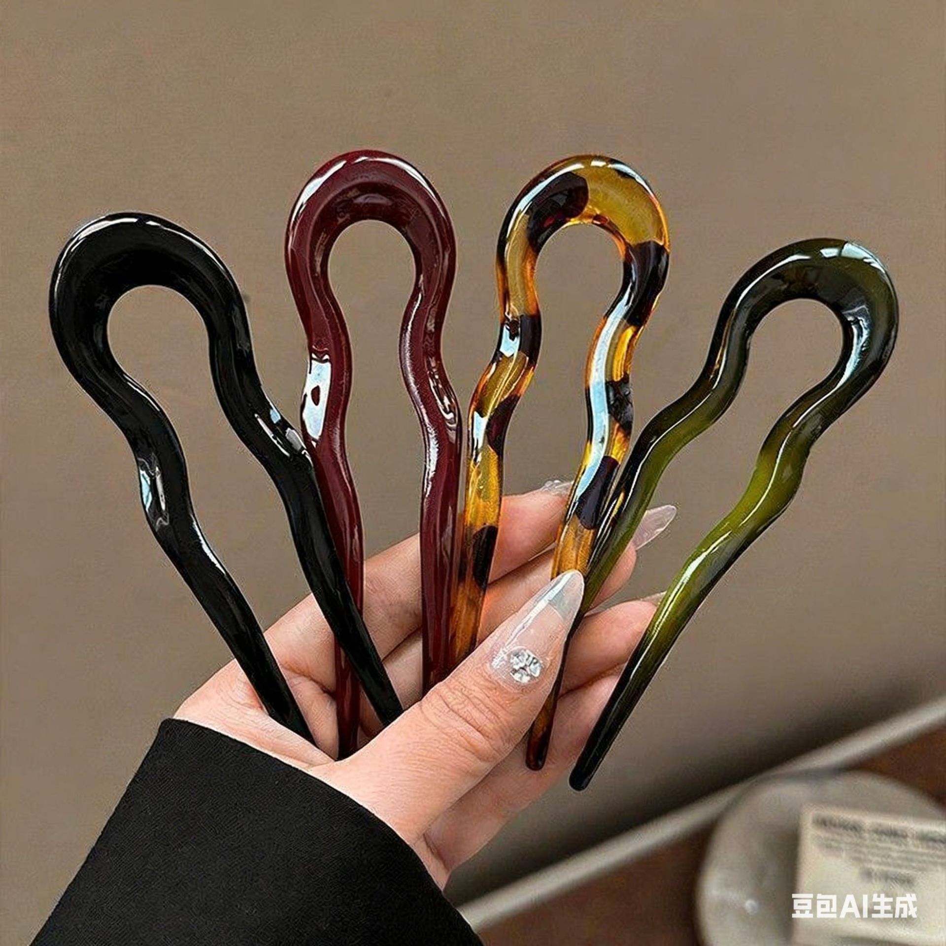 Elegant Acrylic U-shaped Hairp - Tech Accessories Women ulasan dan harga