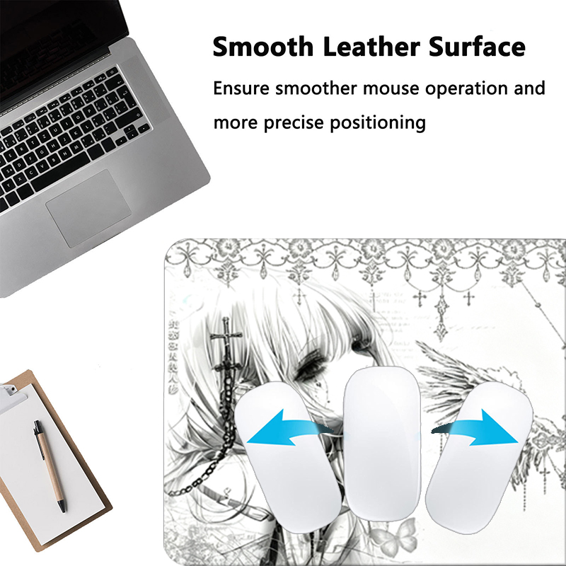 Leather Mousepad Black White A - Tech Accessories For Desk ulasan dan harga