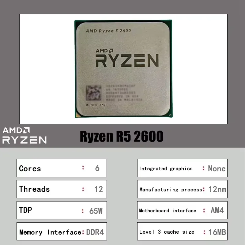 AMD Ryzen 5 2600 R5 2600 65W C - Amd Cpu Ryzen 5 ulasan dan harga